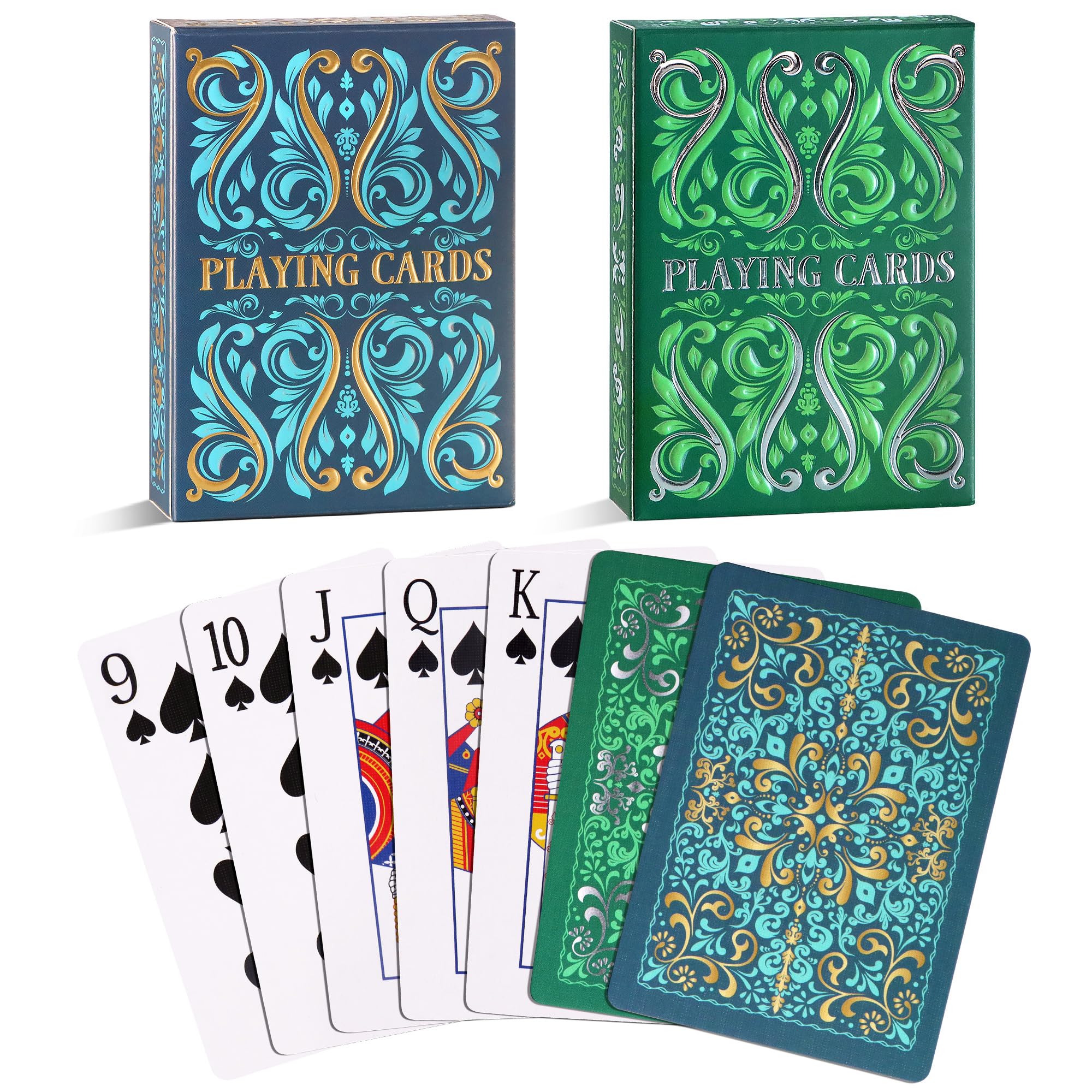 Aomaic Playing Cards 2 Pack Standard Index Playing Card Premium Poker Set Card Games for Adults Deck of Playing Cards for Travel Camping Family Games Night Party Games โ image 1