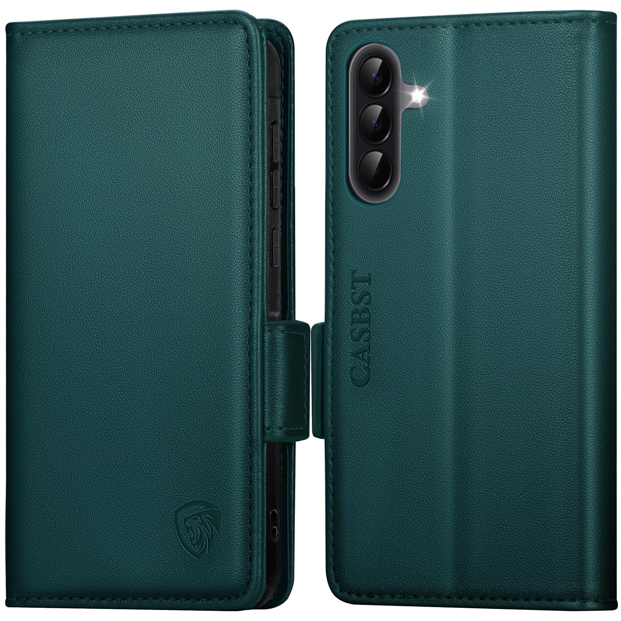 CASBST Handyhülle für Samsung Galaxy A50/A30S Hülle, Premium Leder Schutzhülle Klappbar für Samsung Galaxy A50 Flip Case mit Kartenfach Ständer Magnet Klapphülle für Samsung A50 Hülle (Schwarz)