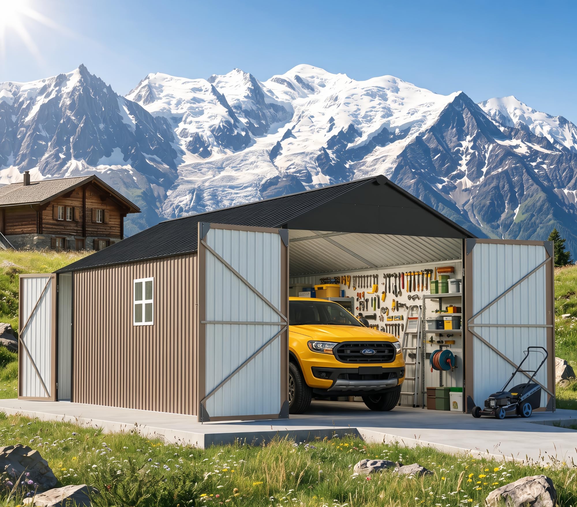 Aoxun 12'x20'x9.3' Outdoor Storage Shed