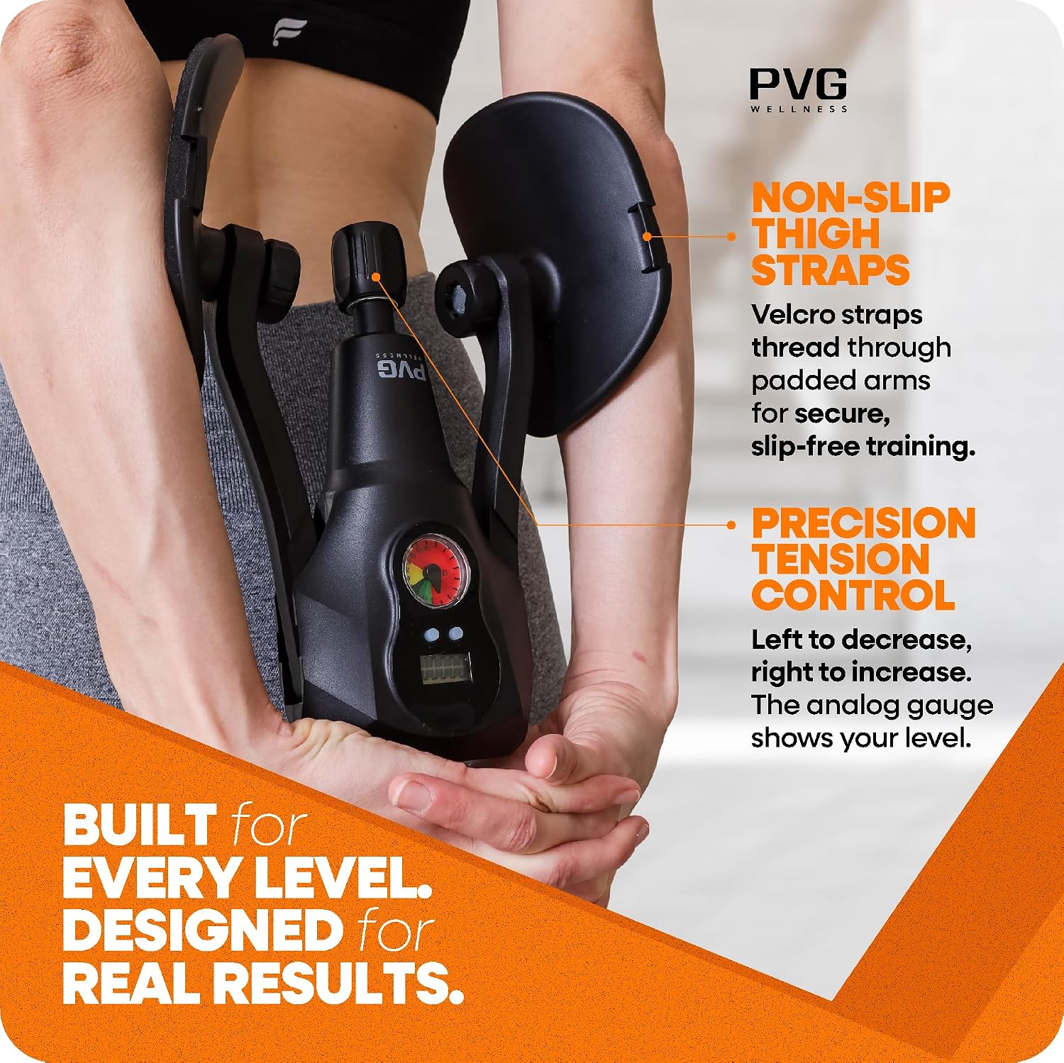 PVG Wellness Kegel & Thigh Trainer | Thigh Master & Pelvic Floor Strengthener | Glute & Inner Thigh Toner | 0–135 LBS Adjustable Resistance | Workout Equipment for Women & Men