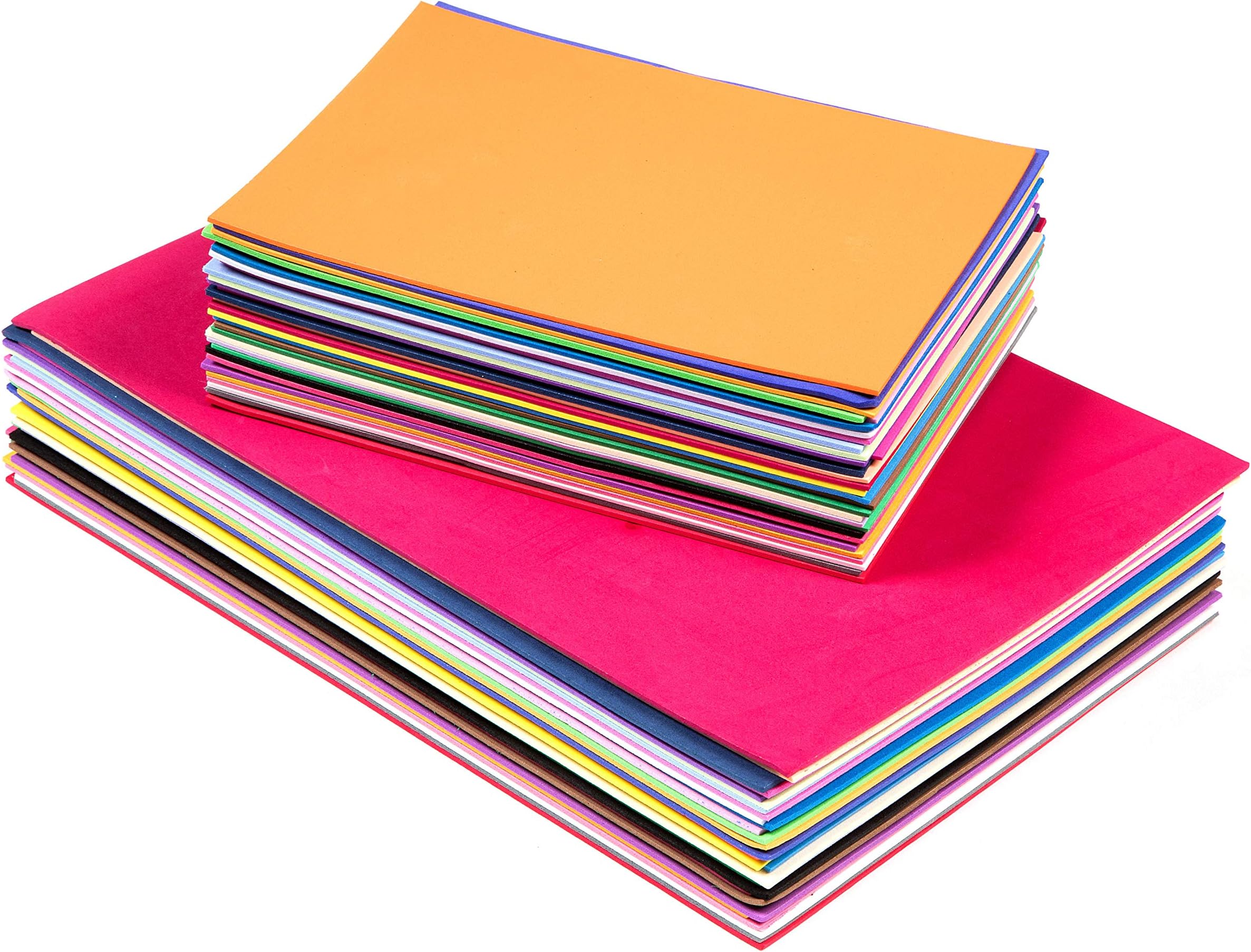 Edukit EVA Foam Sheets; A4 and A5 Sizes; 2mm Thick; 60 per Pack; Assorted Colours - for DIY Craft Activities and Supplies
