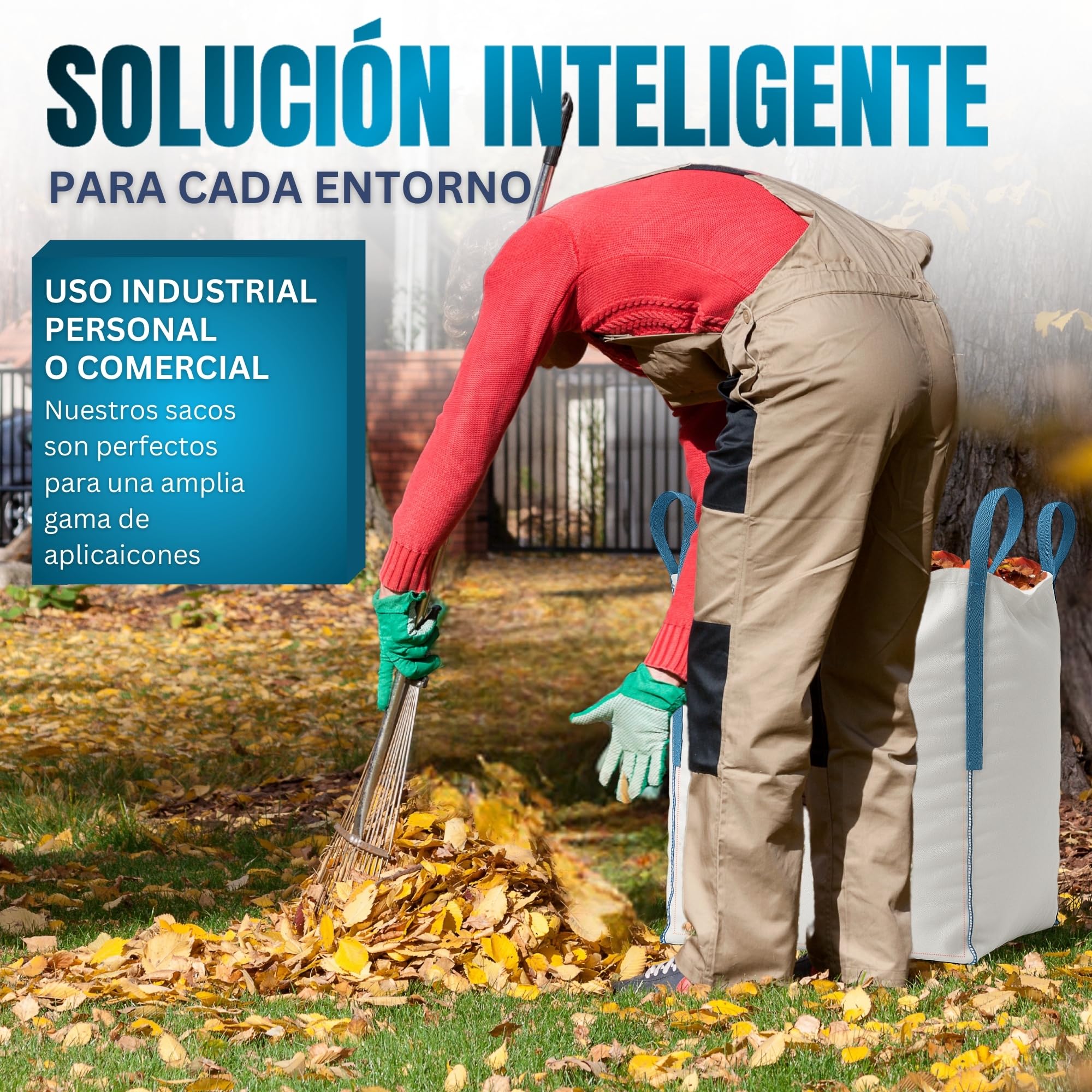 [x4 Sacos] Saco Big Bag 1000kg | Sacos Escombros Obra 80x80x90 cm | Big Bags Resistentes y Reutilizables para Jardín, Arena, Grava, Leña y Sacas 1000kg para Reparto