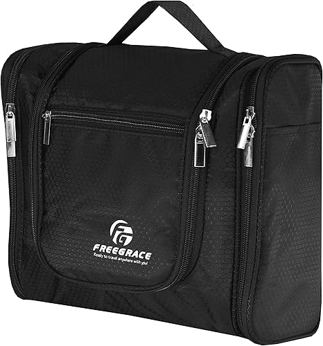 Freegrace bolso para baño premium - organizador para viajes - gancho para colgar duradero - perfecto para accesorios cosméticos artículos personales
