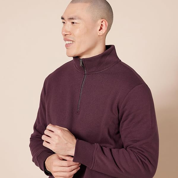 Amazon Essentials Sweat Polaire à Manches Longues avec Un Quart de Fermeture Éclair Homme - 3