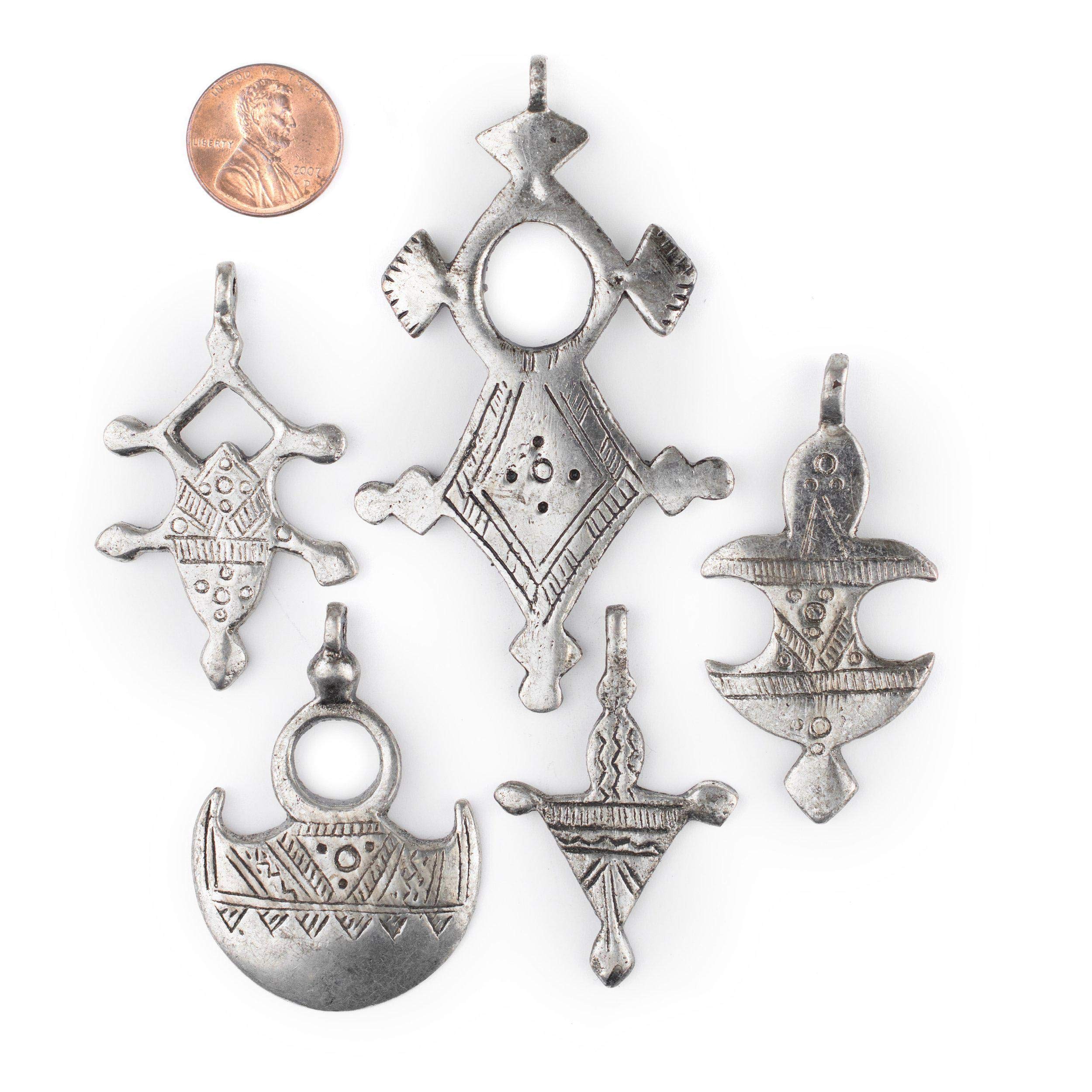 Amazon.com: TheBeadChest 5 Pack: Saharan Silver Tuareg Pendants