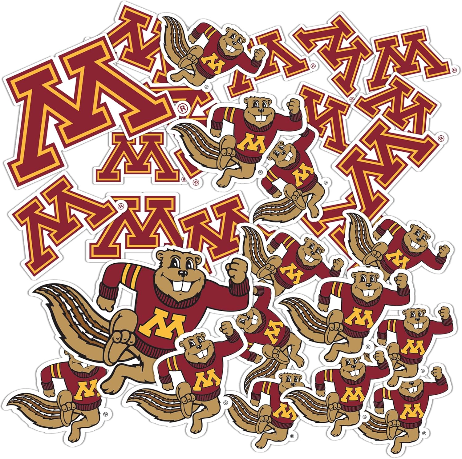 Desert Cactus University of Minnesota Sticker Golden Gophers Vinyl Decals Laptop Water Bottle Car Scrapbook Sheet T1 (Type 1-1)