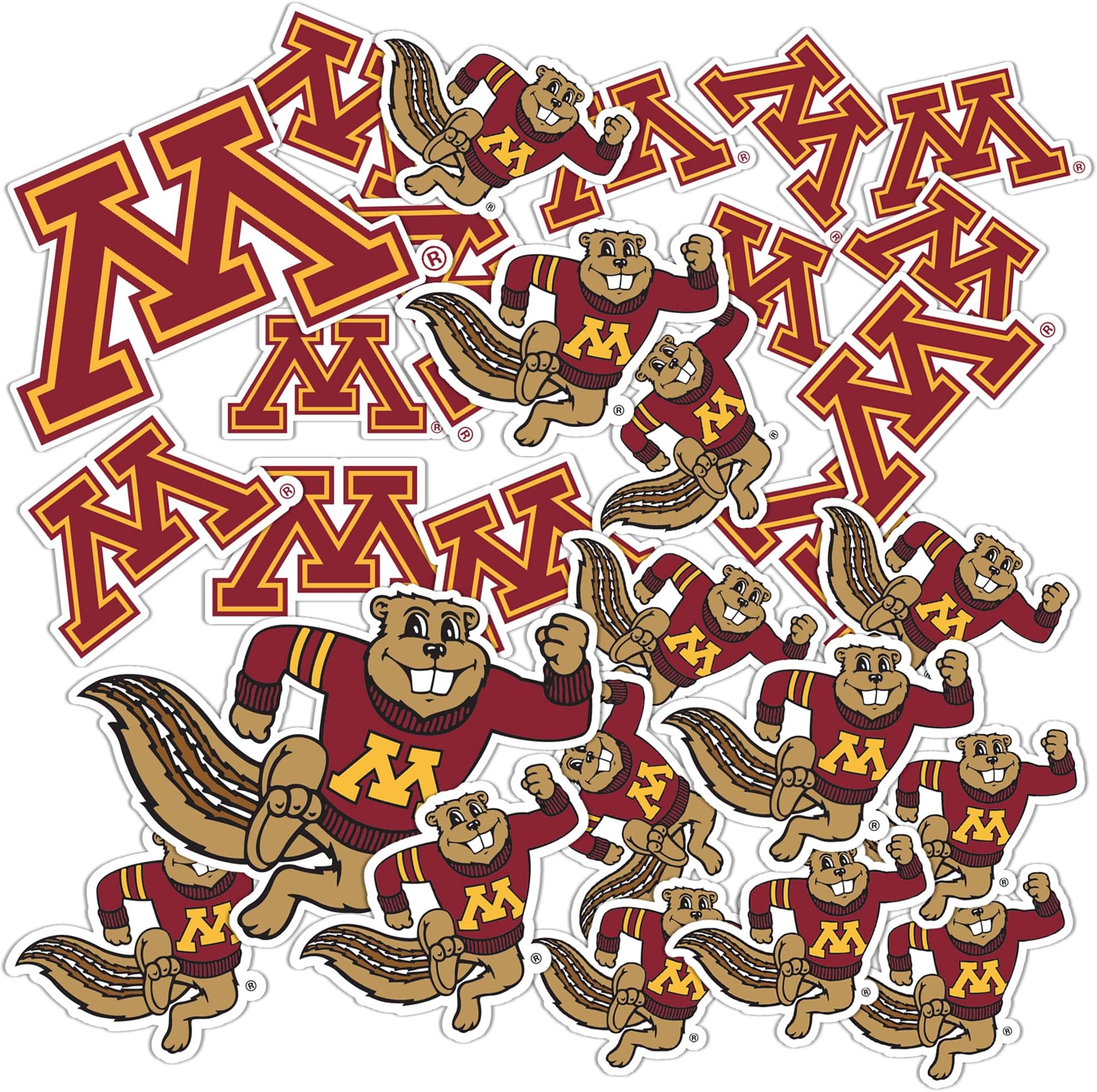 Desert Cactus University of Minnesota Sticker Golden Gophers Vinyl Decals Laptop Water Bottle Car Scrapbook Sheet T1 (Type 1-1)