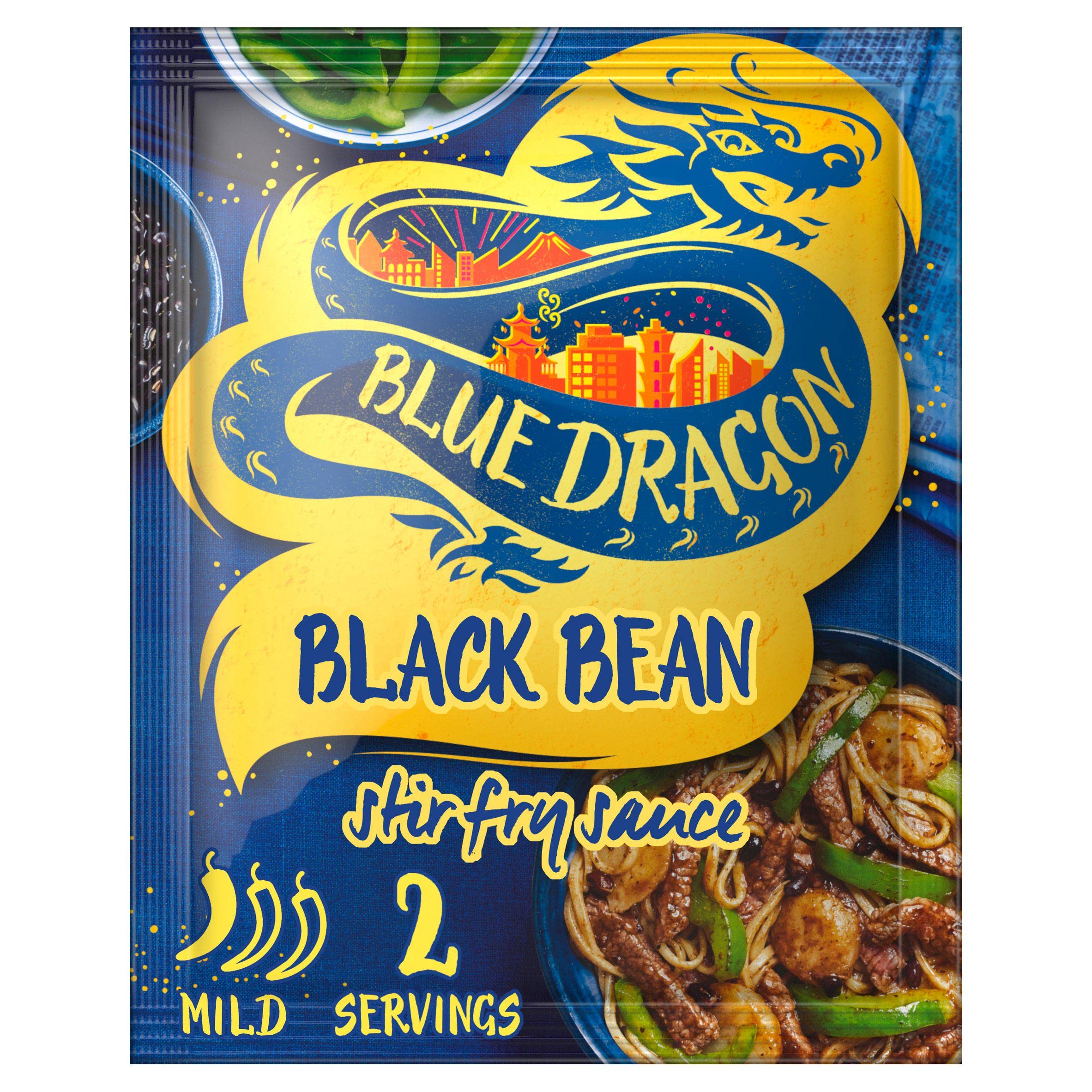 Blue Dragon - Salsa per friggere i fagioli neri, 120 g, confezione da 6