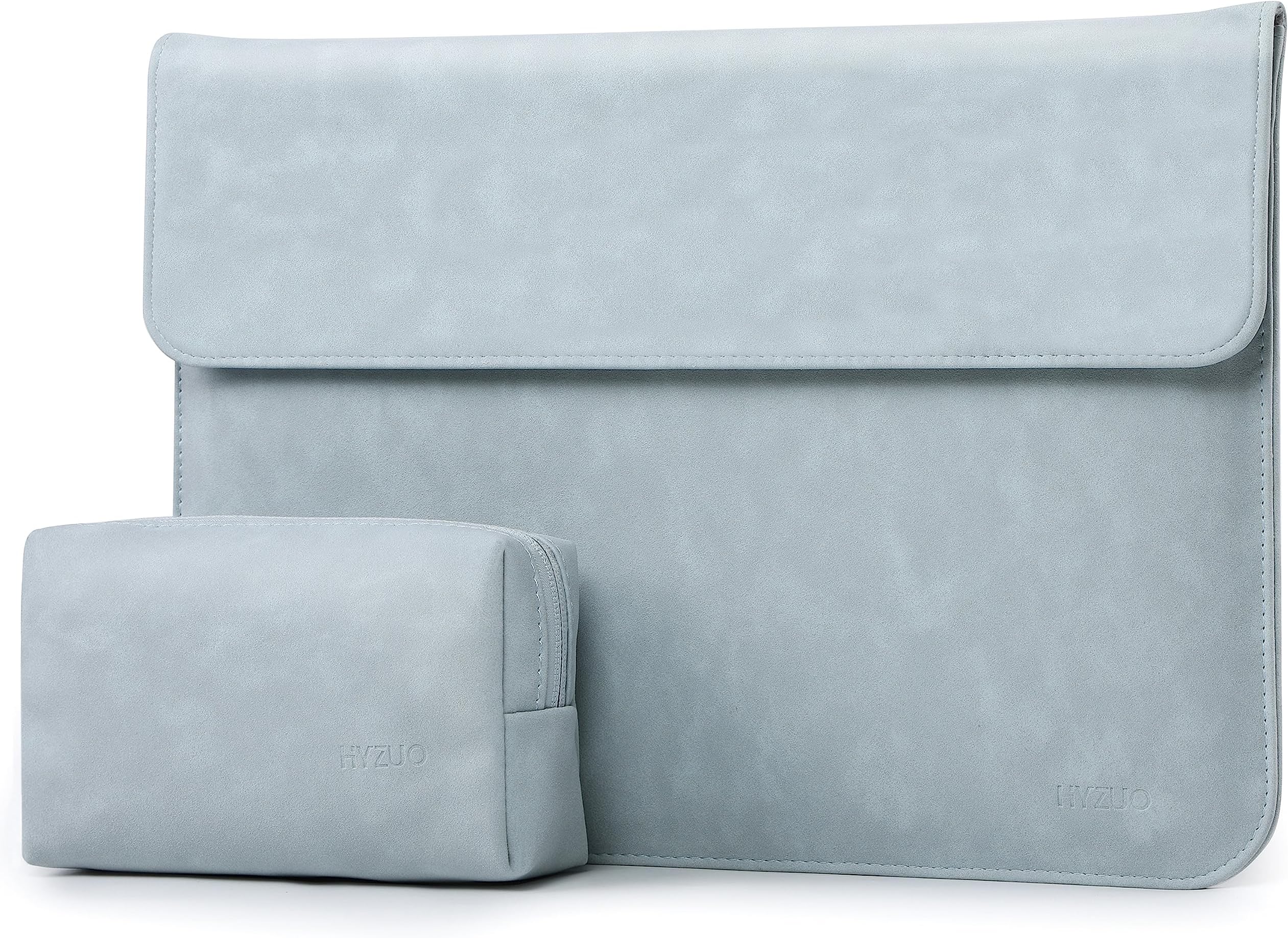 HYZUO 13 Inch Laptop PC Case Bag for MacBook Air 13.6/13 M4 M3 M2 M1 2025-2018, MacBook Pro 13 M2 M1 A2338 A2289 2025-2016, Surface Pro 11, XPS13, with Small Bag, Pale Blue-H