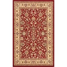 Unique Loom Sialk Hill Collection Area Rug - Washington (5' 3" x 8' Rectangle Burgundy/Cream)