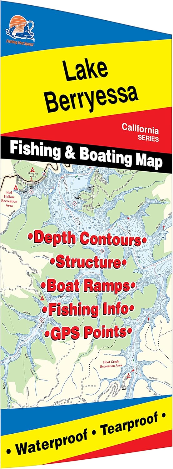Lake Berryessa Fishing Map Sports & Outdoors