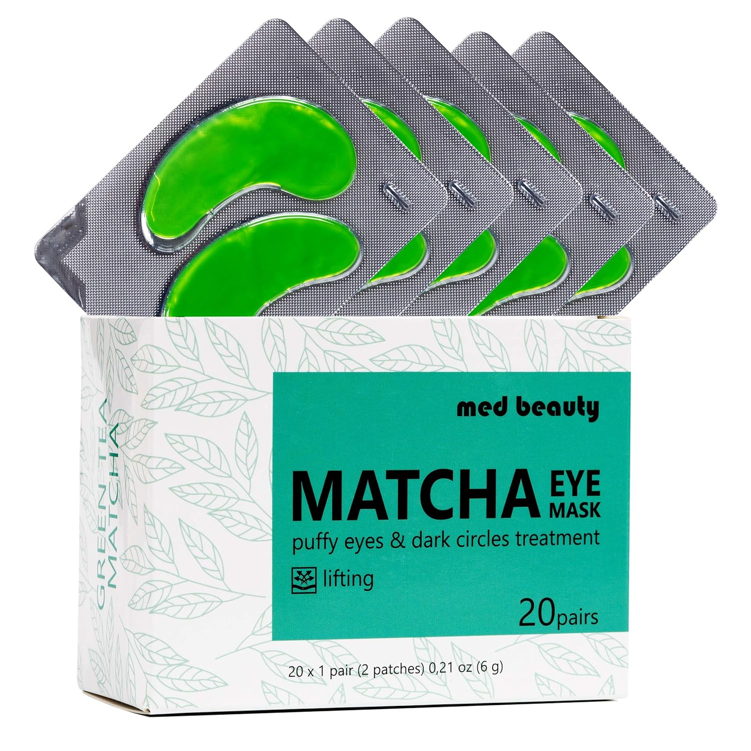 MATCHA Green Tea Under Eye Patches Eye Masks For Dark Circles And Puffiness with