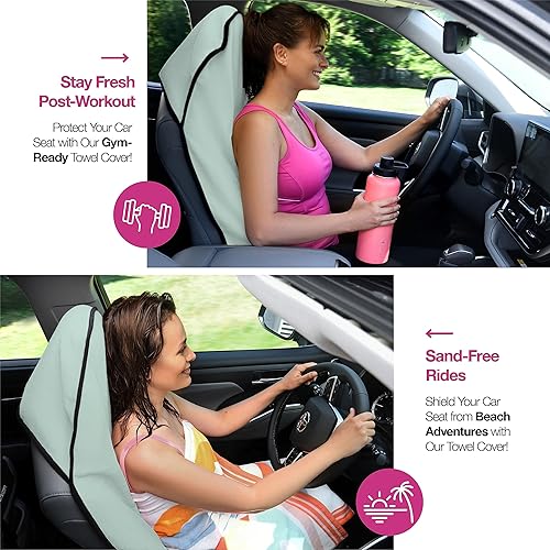 Miniatura 3 de lebogner Funda de asiento impermeable, toalla de sudoración para entrenamiento después del gimnasio, correr, nadar, playa y senderismo, ajuste