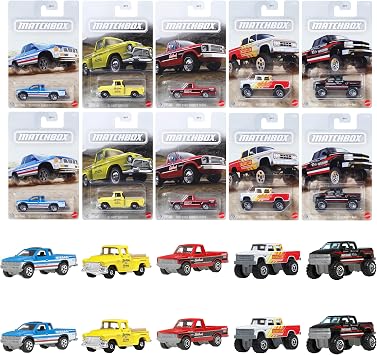 Matchbox Theme Assorted - Truck Series Vehicles Toy Mini Cars 10 Pack Sold in Box Ages 3 and Up Multi 986E-GGF12