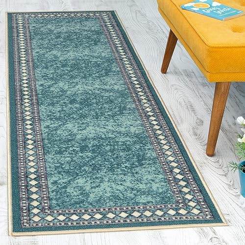 Antep Rugs Alfombras Modernas con Bordes 2x7 Antideslizantes (Antideslizante) de Perfil Bajo Pelo con Respaldo de Goma Alfombras Corredoras de Área