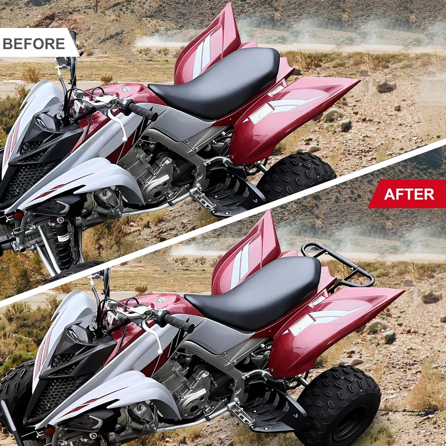 Rear Bumper for Raptor 700/ 700R, Black Rear Wide Grab Bar Bumper Assembly Kit Compatible with Yamaha Raptor 700 / 700R 2006-2024 Accessories