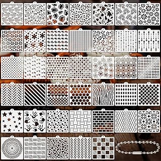 40 PCS Cookie Stencil Baking Stencils for Royal Icing Cookies Craft Painting Stencil for Cake Stencils Decorating Buttercream(5.5in) - Buy now