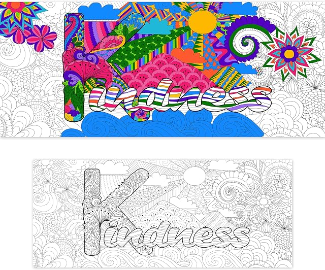 Giant Mandala Coloring Poster Jumbo Flower Drawing Paper 72 x 30 Inch Large Coloring Tablecloth for Adults kids Teens Coloring Books Bulk Coloring Pages for Art Party Decorations Wall Drawing Games