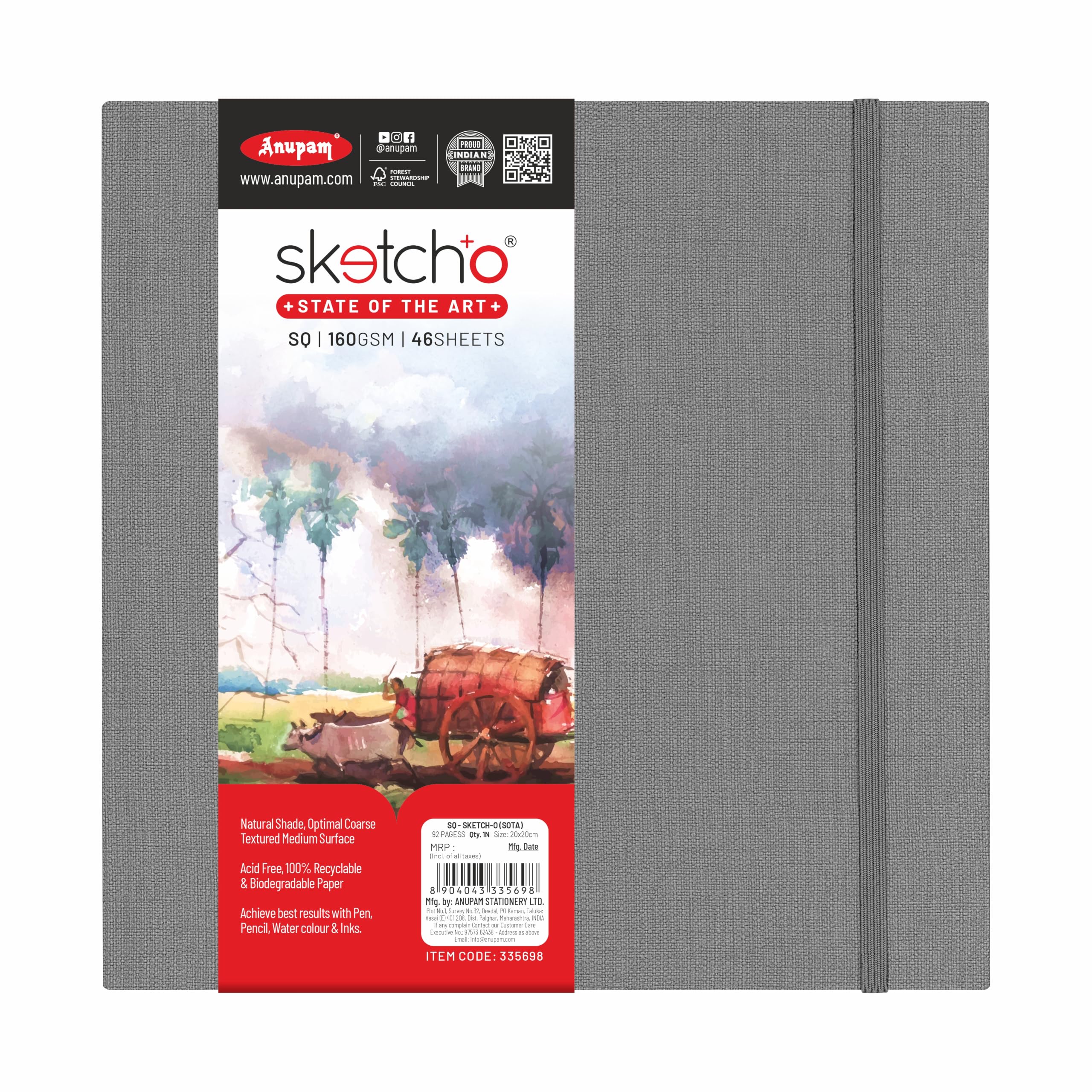 Anupam Sketch-O Sketchbook A5 | 60 Sheet 120 Pages | 140GSM | Durable Acid Free Drawing Paper |Top Spiral-Bound Sketchpad for Artists Kids & Professionals for Marker Colored Pencil Charcoal (Pack of 1) — Amazon image 28