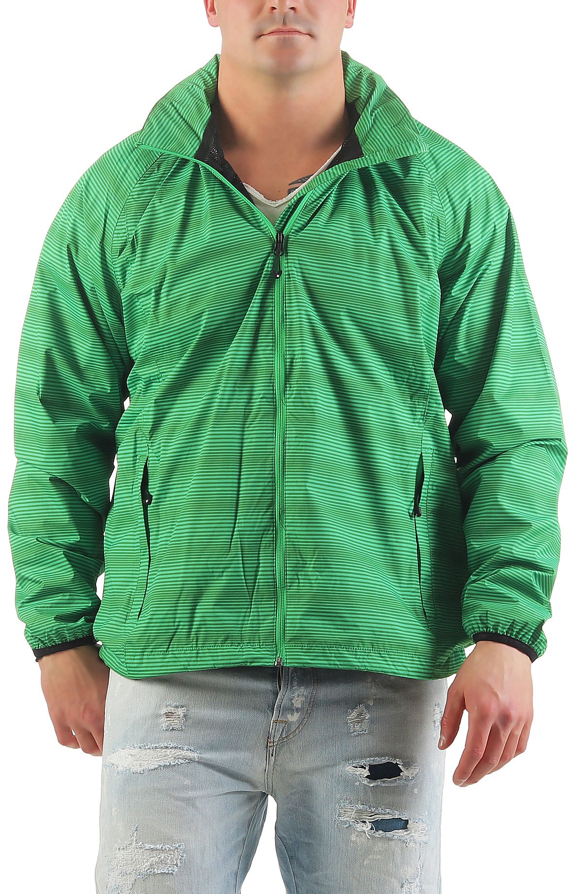 Chaqueta Killtec Fedon AOP Verde transpirable contra el viento de montaña 4