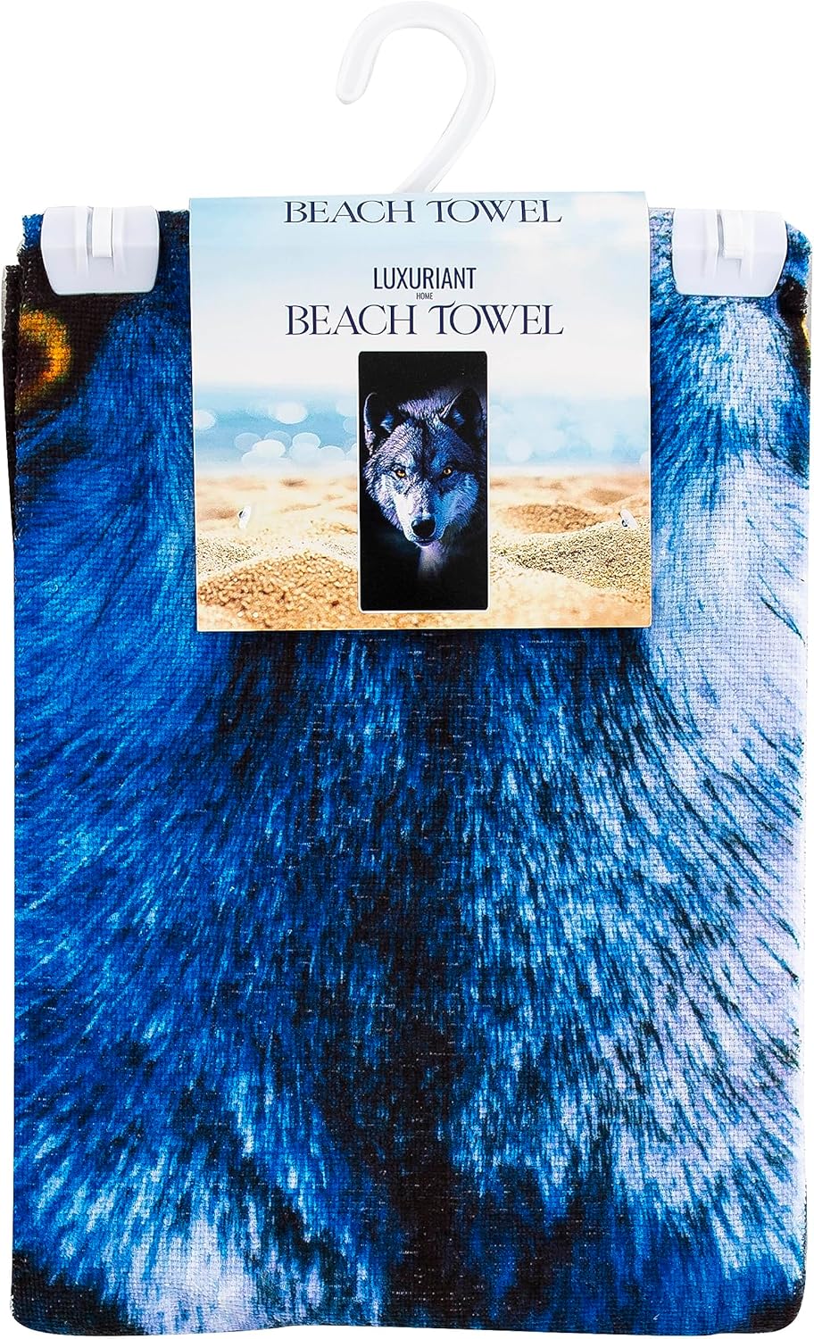 Northwest Classics Beach Towel, 30" x 60", Wolf Stare Design - Image 4