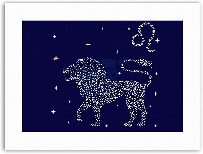 Wee Blue Coo ZODIAC STAR SIGN LEO LION Painting Illustration Canvas art Prints