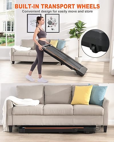 Miniatura 7 de ECHANFIT Caminadora 2 en 1 para debajo del escritorio con altavoz Bluetooth, almohadilla eléctrica plegable de 2.5 HP con 12 programas