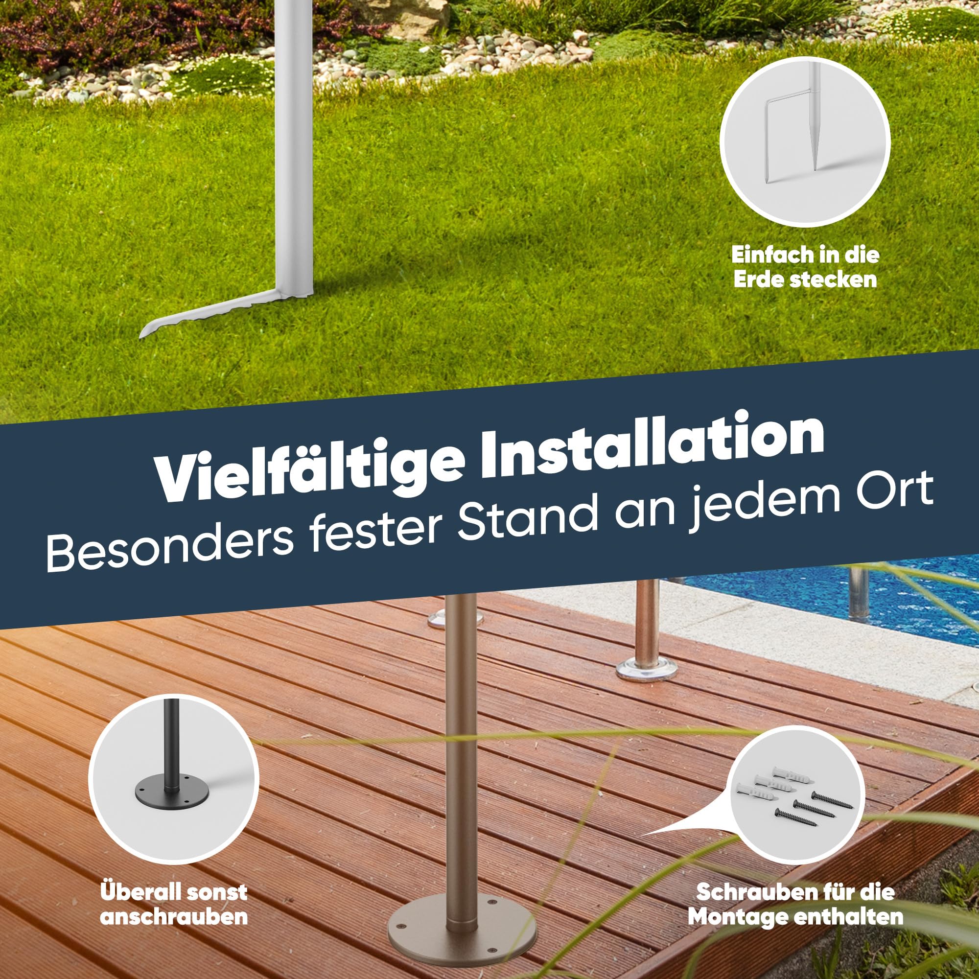 Ædel Pajarera con soporte resistente a la intemperie, comedero para pájaros con soporte de acero inoxidable, de pie, comedero de lujo para pájaros, perfecto como decoración de jardín o