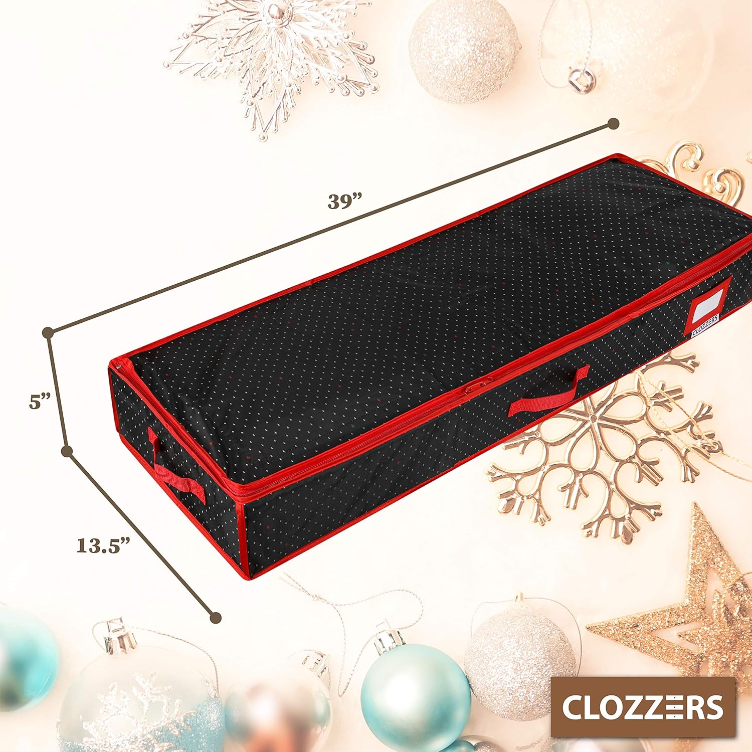 CLOZZERS Gift Wrap Organizer and Storage Box with 2 Large Pockets for Accessories and Supplies, Heavy Duty, Tear Resistant and Water Resistant, Holds up to 24 Wrapping Paper Rolls, Black Tree Print : Home & Kitchen