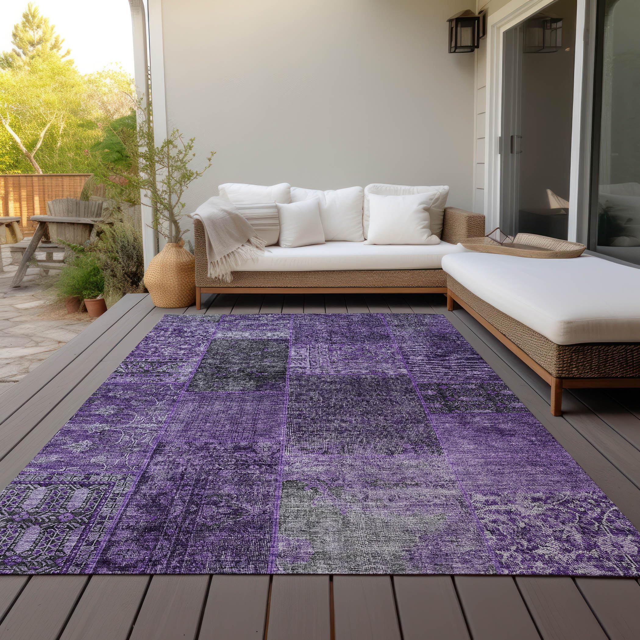 Addison Rugs Chantille ACN669 Eggplant 3' x 5' Indoor Outdoor Area Rug, Easy Clean, Machine Washable, Non Shedding, Bedroom, Entry, Living Room,