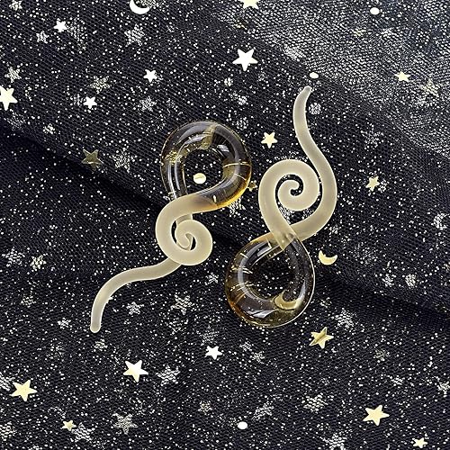 Miniatura 5 de Stuppendux 2 unidades de cristal cónicos coloridos para los túneles de oído, tapones para gagues, ensanchadores para mujeres y hombres