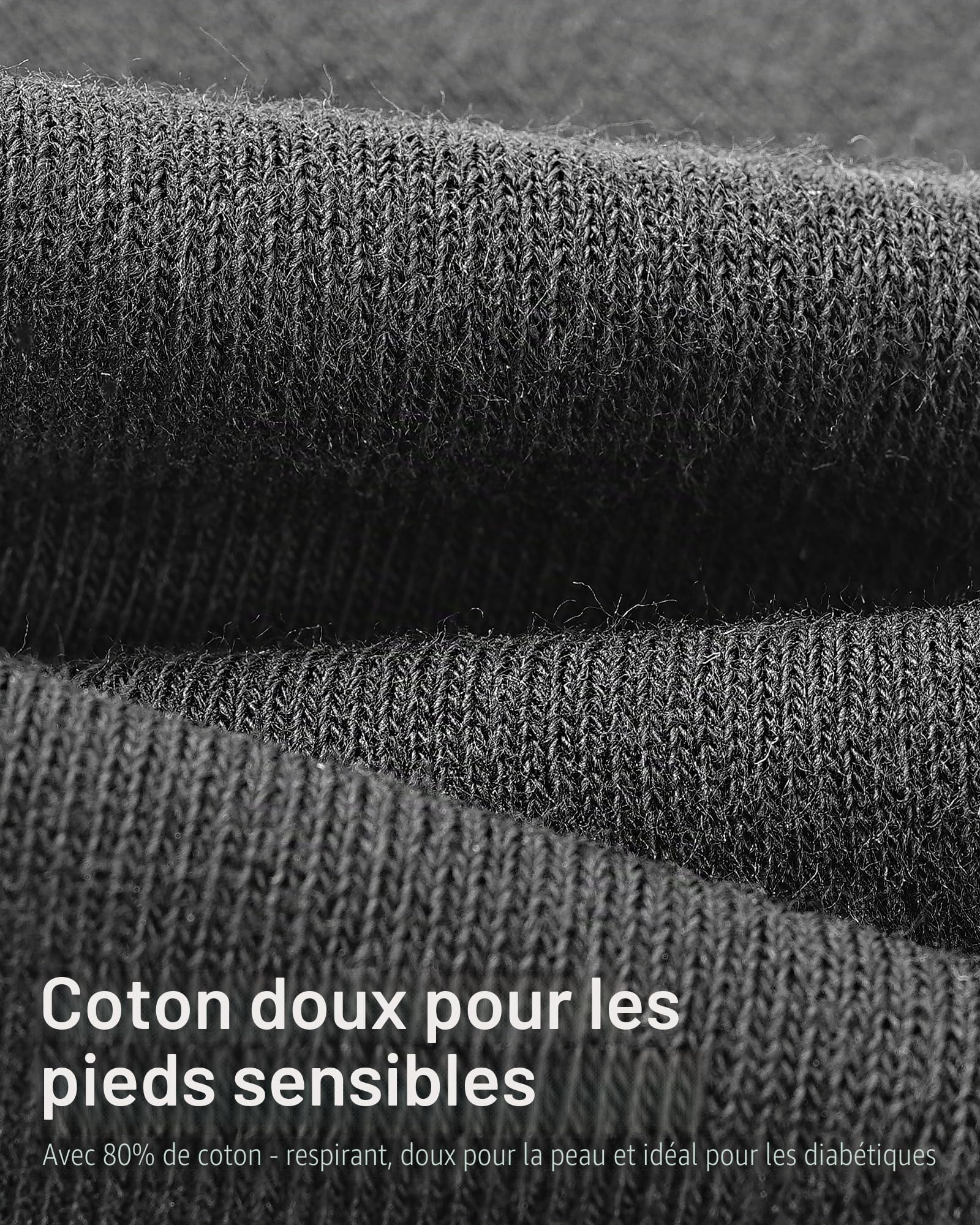 Jeasona 10 Paires Chaussettes Diabétiques Femme/Homme 39-46 Socquette Sans Courtes Coton Noir Été Chaussettes Sans Elastique