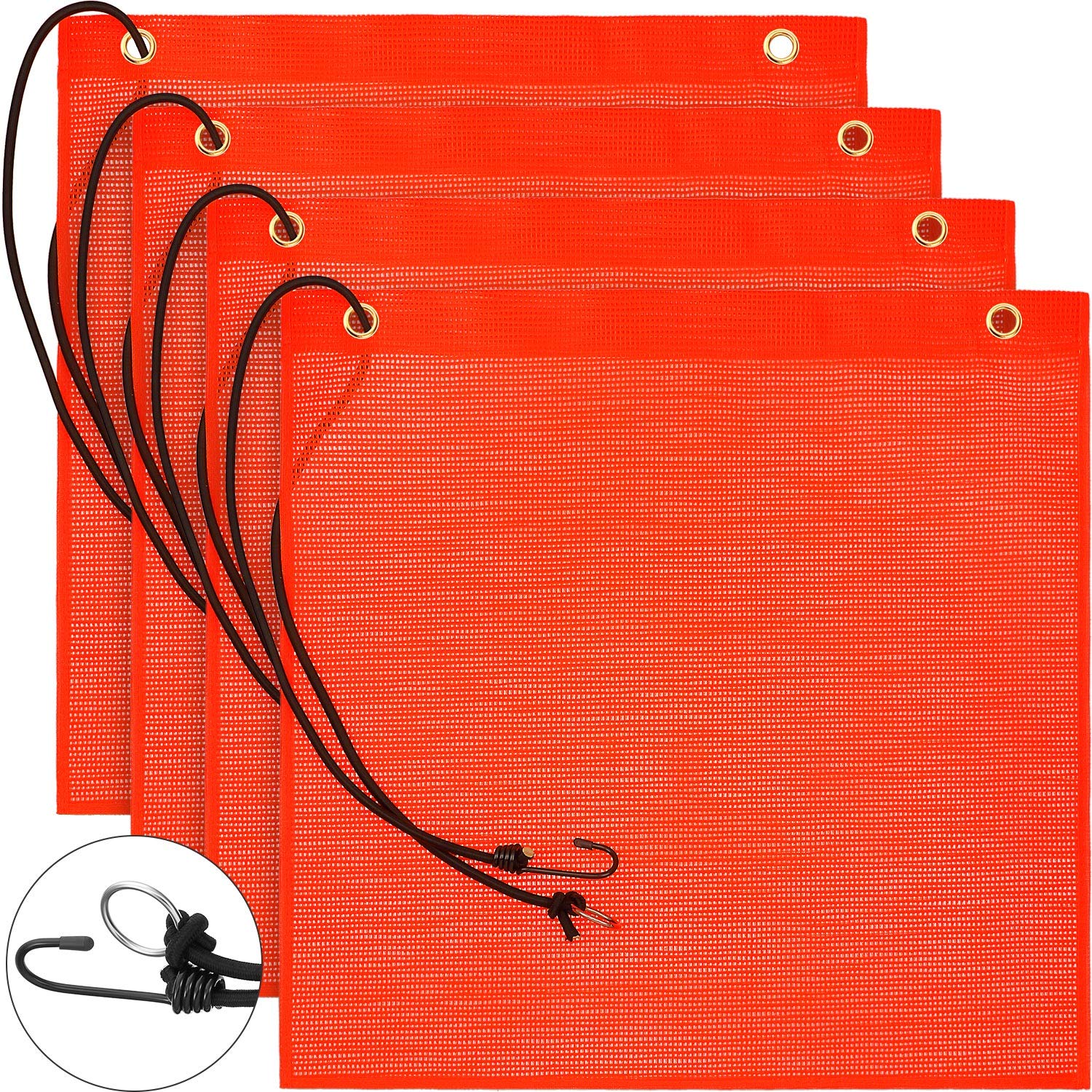 Buy 4 Pieces 18 x 18 Inches Mesh Safety s Orange Warning Bungee Safety