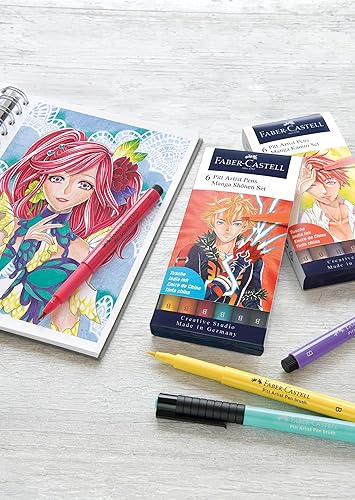 Miniatura 3 de Faber-Castell Pitt Artist Pen Manga Kaoiro Dibujo e Ilustración Billetera  6 marcadores de artista de tinta India