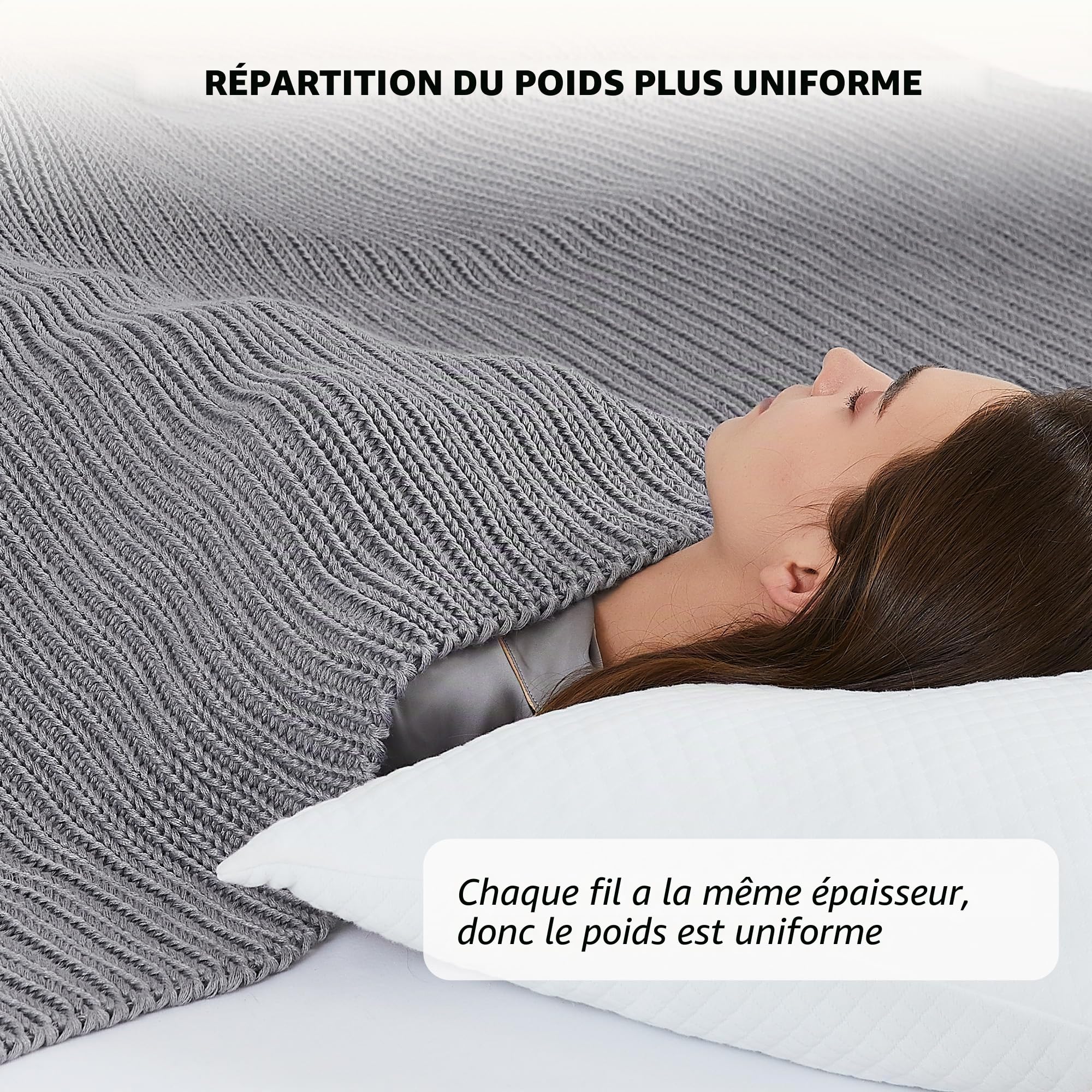 L'AGRATY Couverture lestée en Tricot – 152,4 x 203,2 cm, 6,8 kg – Couverture Lourde rafraîchissante en Tricot épais pour Adultes – Couverture décorative en Tricot torsadé épais sans Perles – Lestée