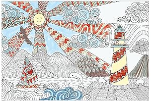 DEKALI DESIGNS SEASCAPE EXTRA LARGE COLORING POSTER 35 X 52 INCHES