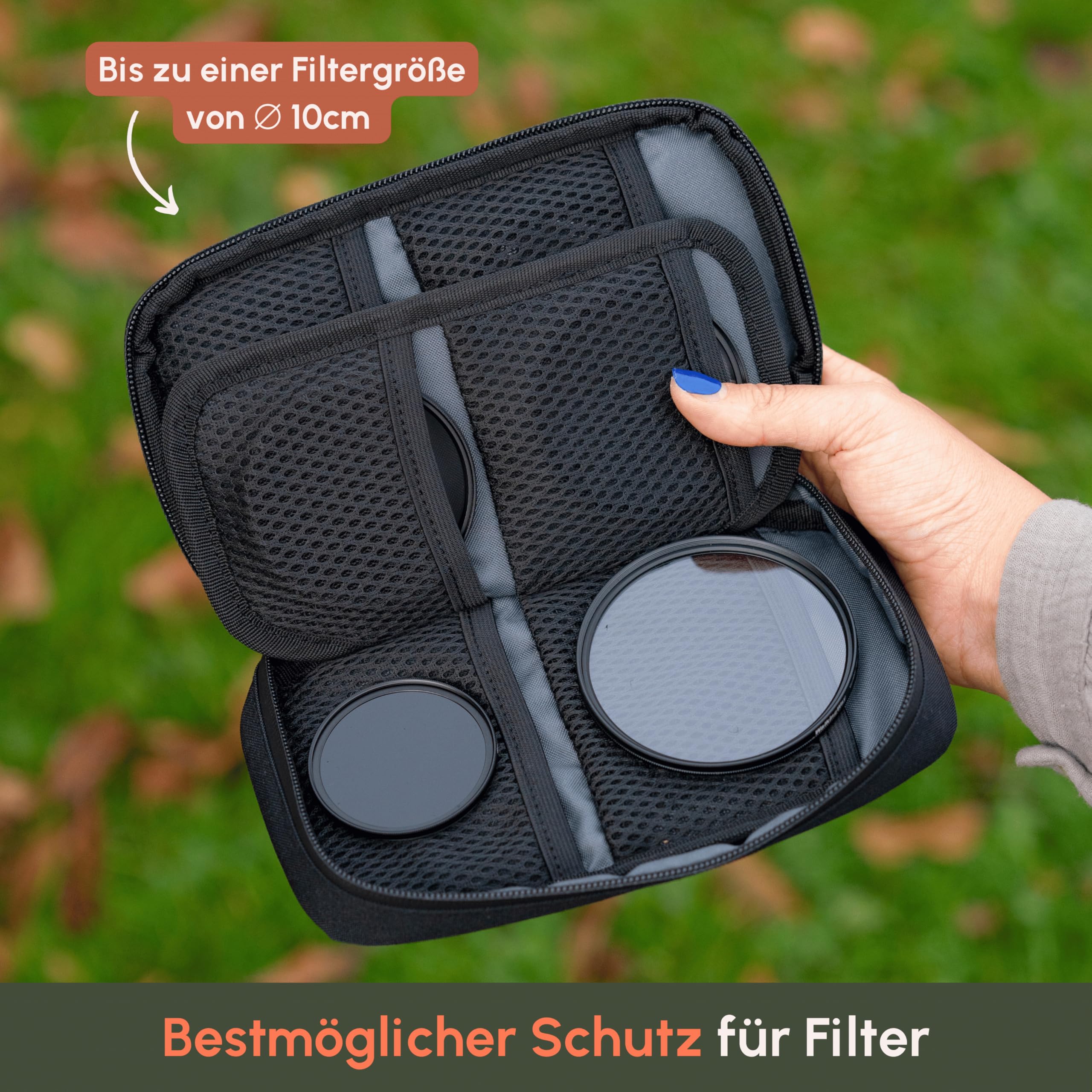 C-Rope wasserfeste Filtertasche für Kamera-Filter bis zu einem Durchmesser von 10 cm - Filterbeutel, Aufbewahrung für 8 große Filter