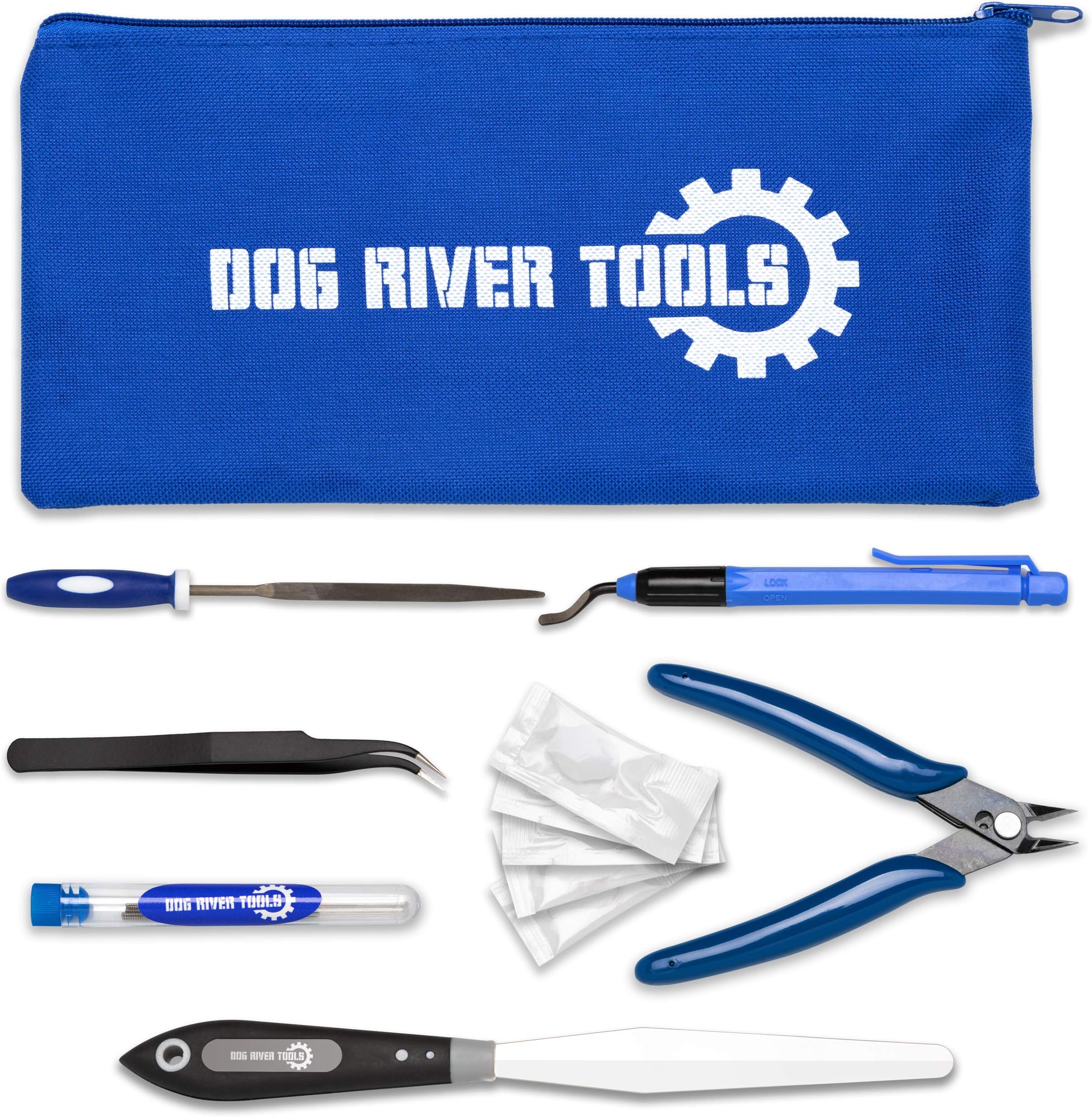 3D Printer Nozzle Cleaning Tool Kit for 3D Printing at Home 0.4mm Flexible Cleaners, Palette Knife, Deburr Tool, Tweezers, File, Storage Bag (15 Piece Set)