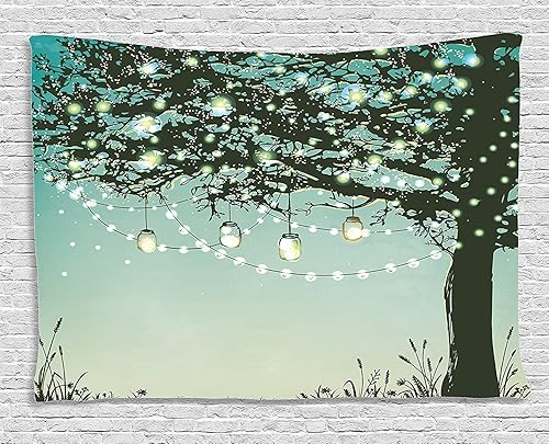 Miniatura 13 de Ambesonne Tapiz vintage, estilo retro de los años 50 y 60, estilo pin up de autos en películas de Hollywood, obra de arte para colgar en la pared