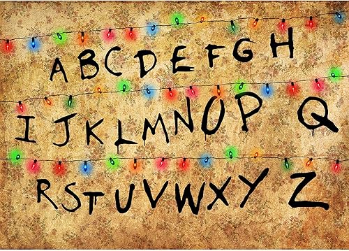 SeekPro Stranger - Telón de fondo de fotografía rústico, alfabeto colorido, fondo de luces coloridas para niños, decoración de fiesta de cumpleaños,