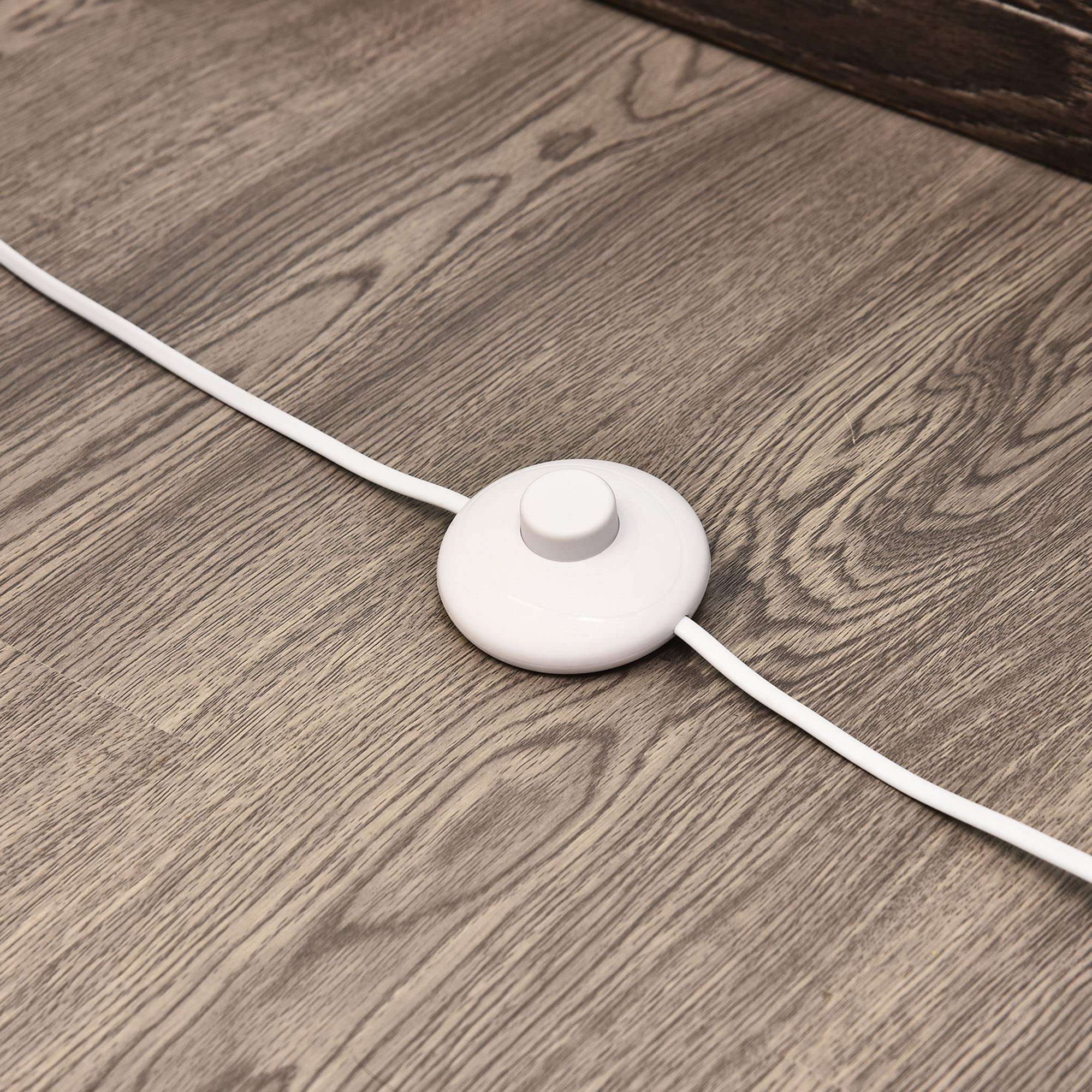 HOMCOM Lámpara de Pie Moderna para Dormitorio Comedor Salón (2 E27 Bombilla) Interruptor de y Bajo Consumo con Base de Acero Inoxidable 120 cm Blanco