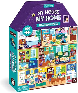 Mudpuppy My House, My Home 100 Piece House-Shaped Puzzle