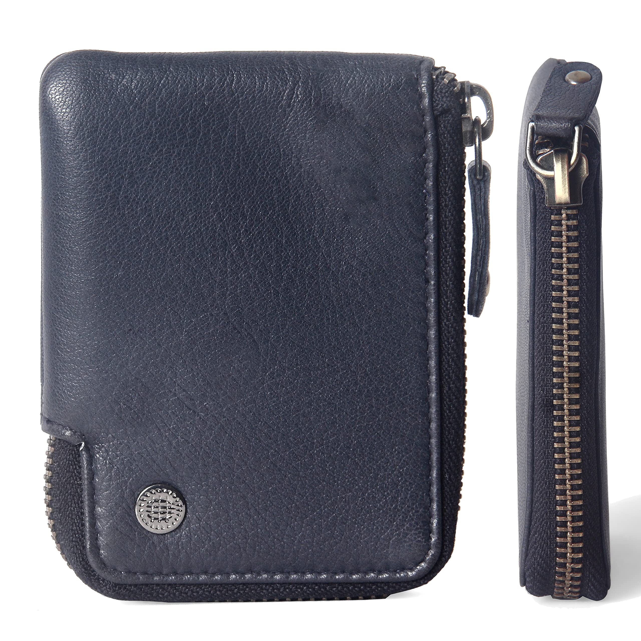 Leather Unisex Purse(blue)-image-3