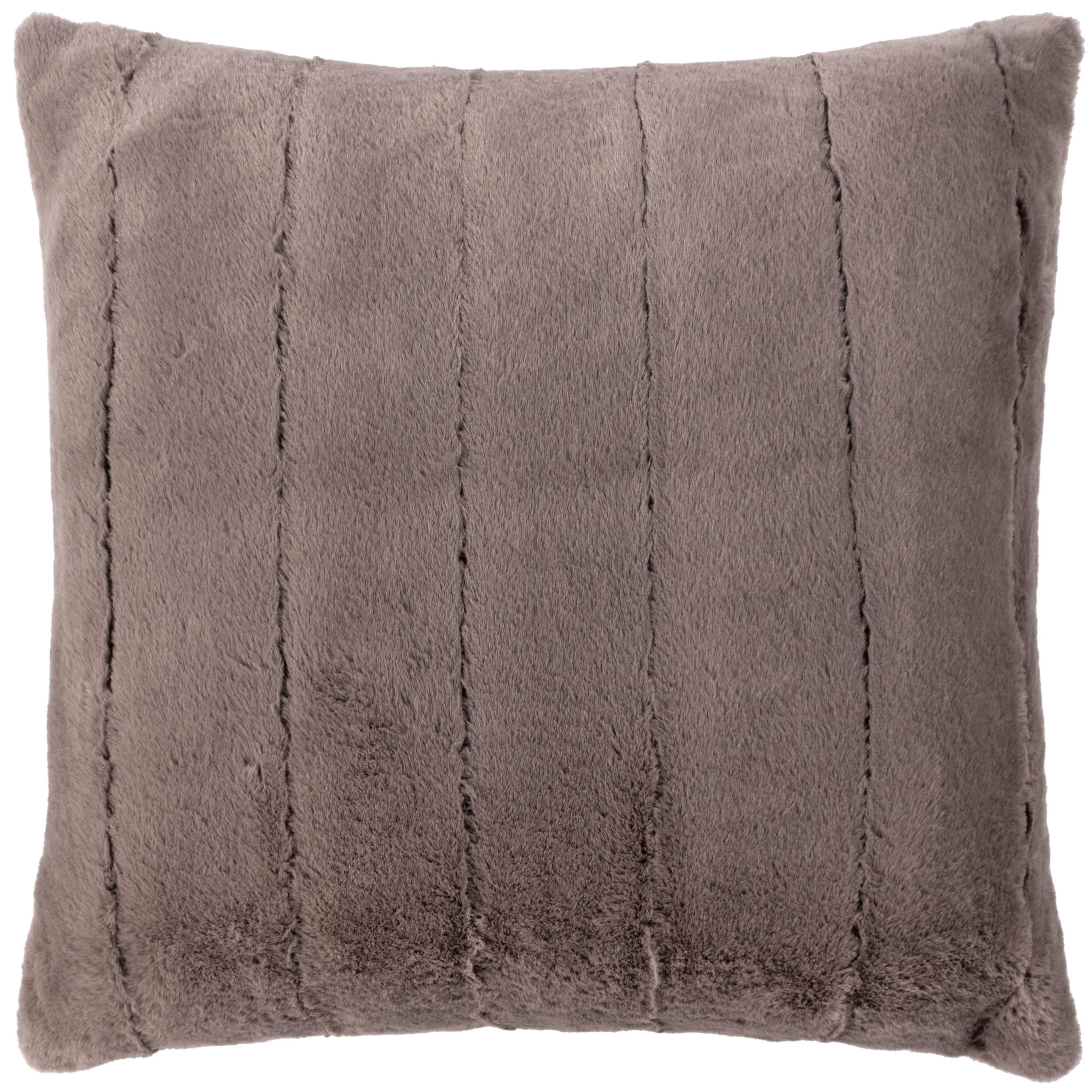 Paoletti Empress Large Faux Fur Feather Rich Filled Cushion, Taupe