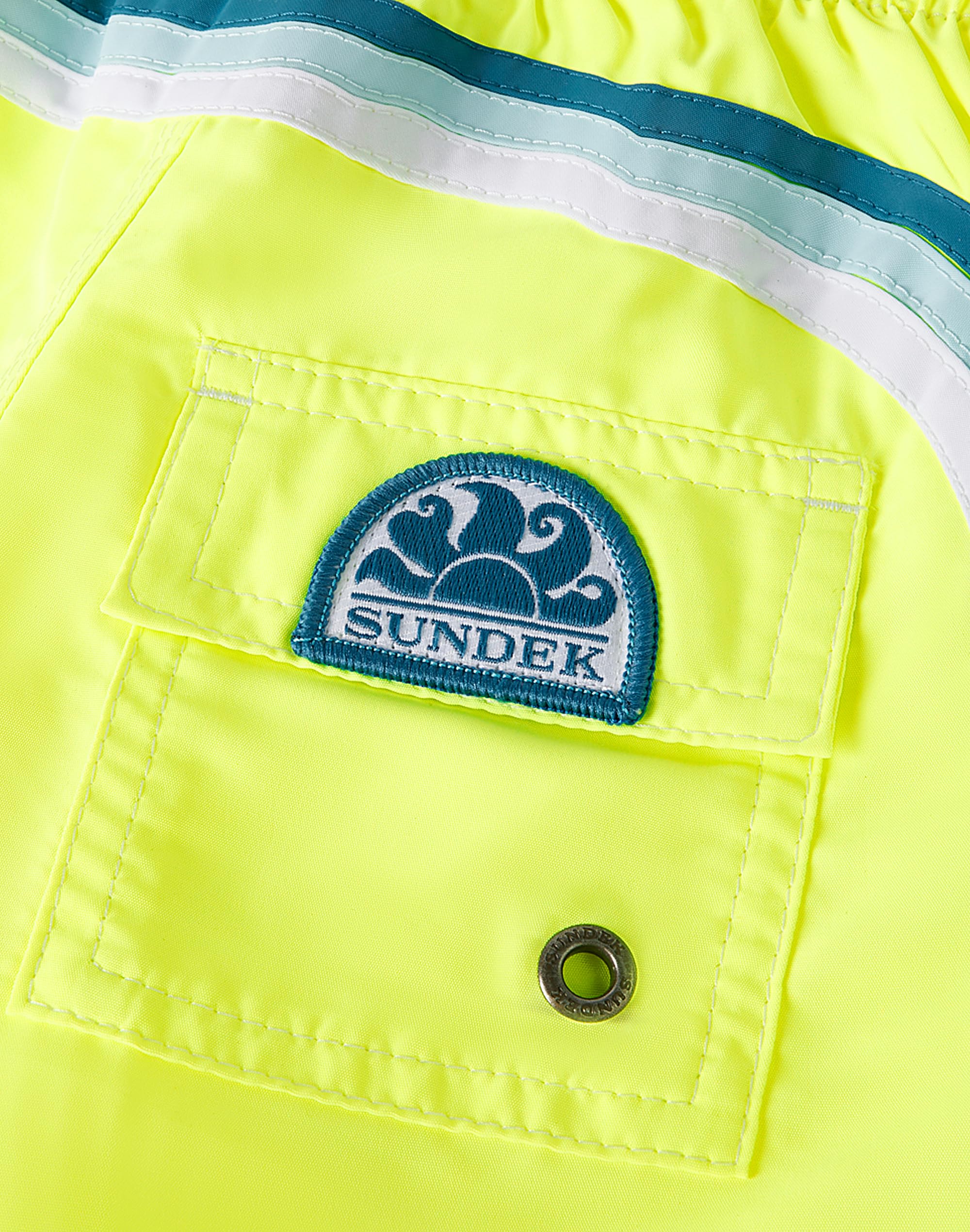 SUNDEK -Pantaloncini Costume da Mare/Piscina -BS/RB-Elastic WAIS- Bambino/Ragazzo, Giallo, 6 Anni