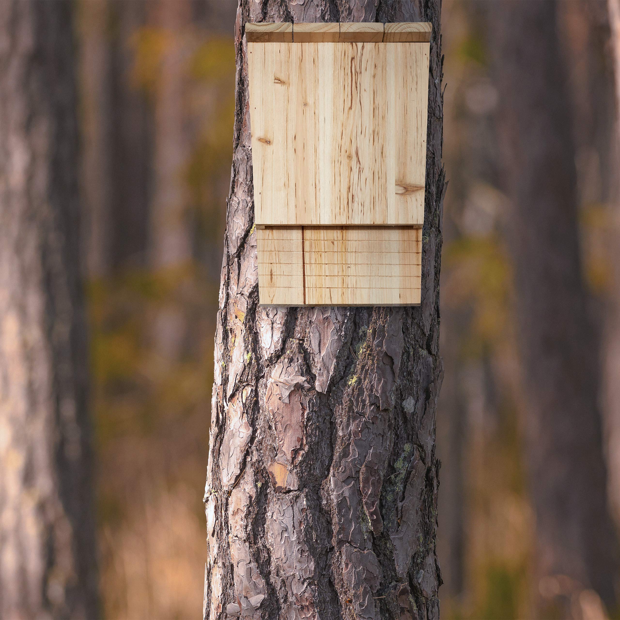 Relaxdays, nature, abri à chauve-souris, Niche en bois non traité de sapin, Maison, Boîte H x L x P : 34 x 22,5 x 13 cm