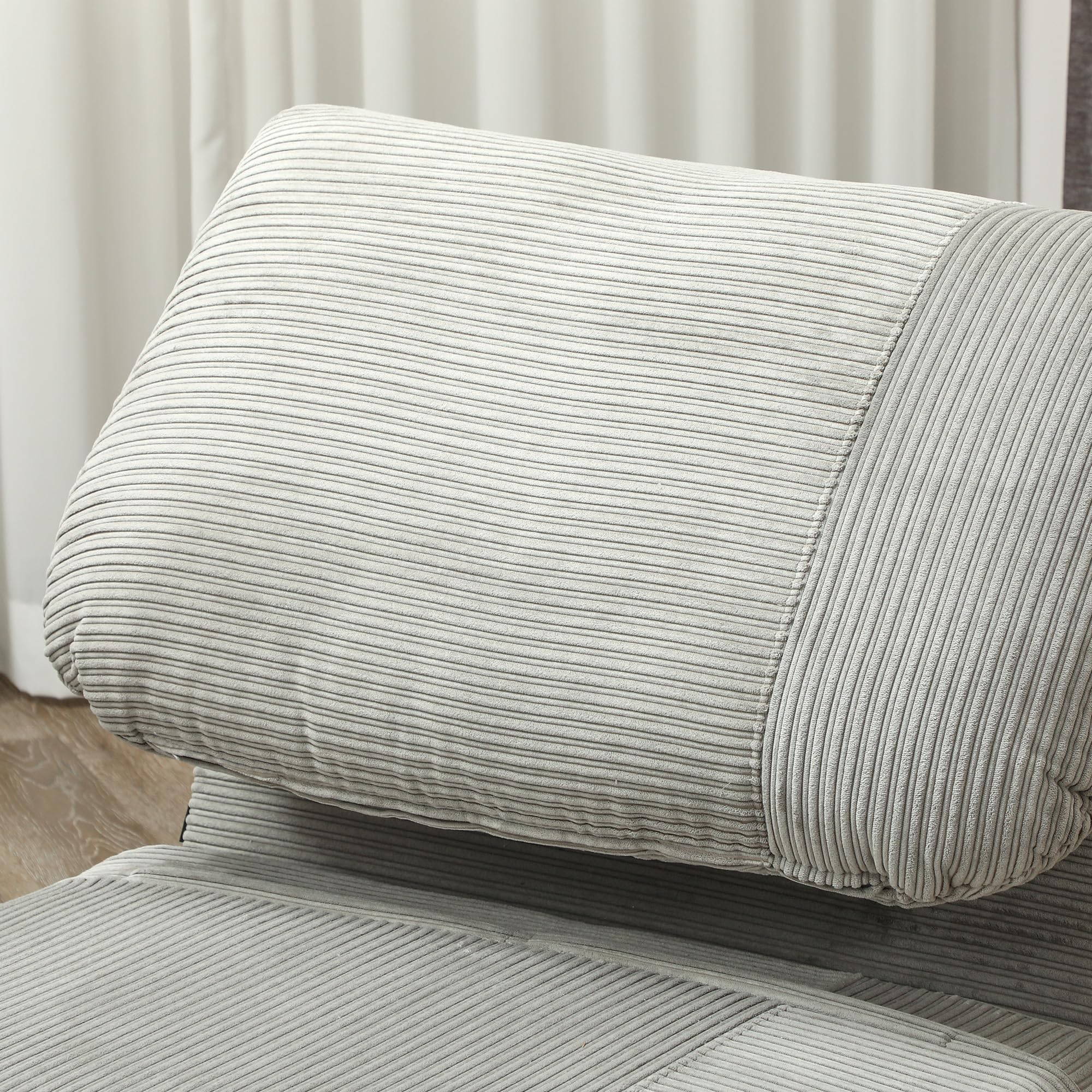 HOMCOM 2 in 1 Schlafsessel Klappbar Gästebett 82 x 87 x 89 cm Grau | Schlafsofa mit Bettfunktion, Verstellbarer Rückenlehne, Relaxsessel in Cordoptik, Klappsessel, bis 200kg