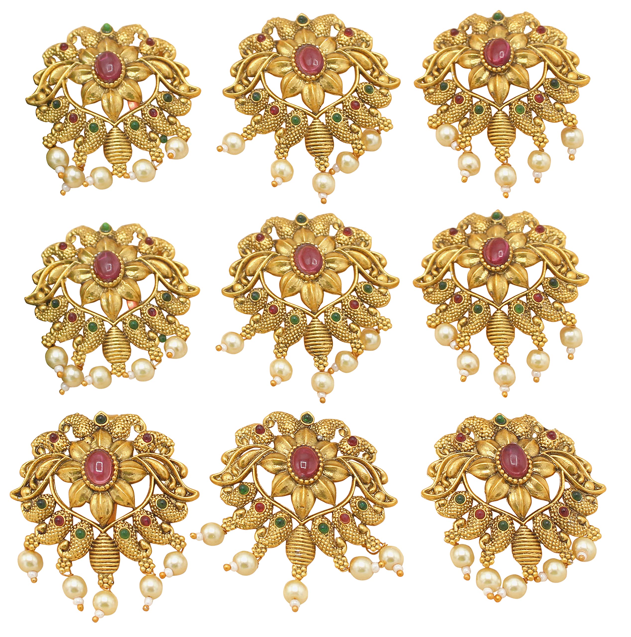 Nagneshi Art_Southern Bling Hair Jewelery Choti Jadai Billai Indian Hair pin Hair Decoration,Hair Brooch with Hook Wedding Bridal Jewellery for Women_Model No-102 (B0BVRCYJS4) Amazon Price History, Amazon Price Tracker