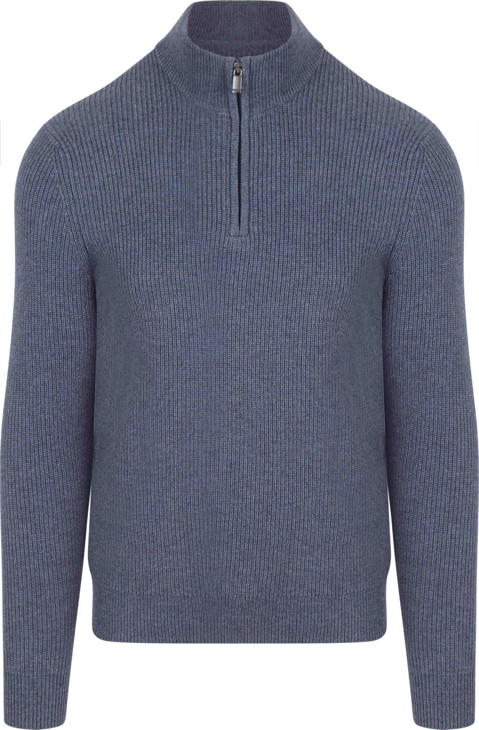 Suitable Half Zip Pullover Wool Blend Dark Blue Dark Blue size L
