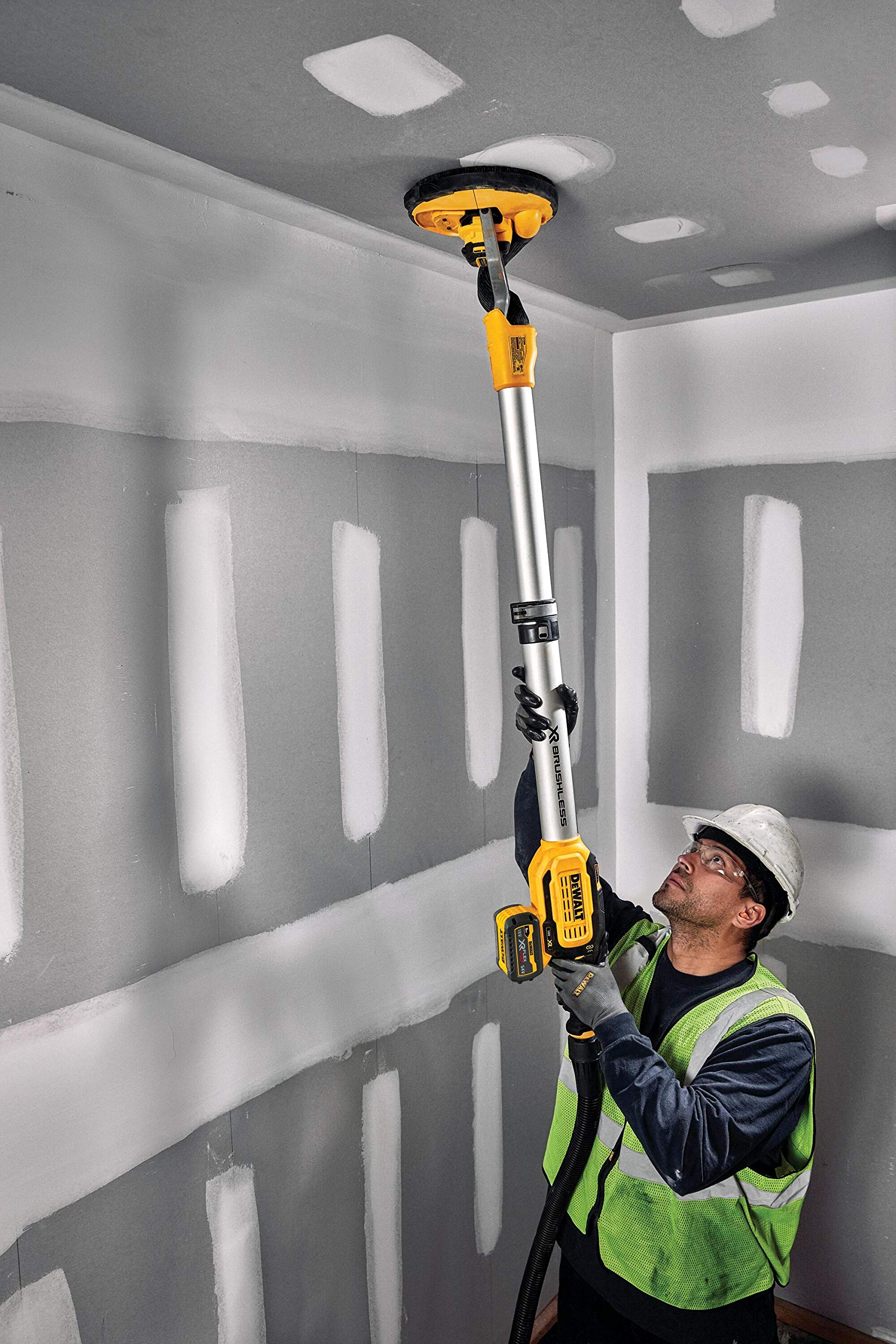 DeWALT Akku-Trockenbauschleifer DCE800N-XJ Schleifmaschine, Deckenschleifer, Teleskopschaft, 18 V
